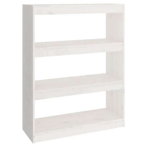 Boekenkast/kamerscherm 80x30x103,5 cm massief grenenhout wit