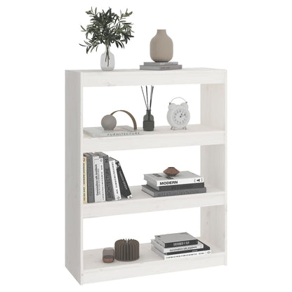 Boekenkast/kamerscherm 80x30x103,5 cm massief grenenhout wit