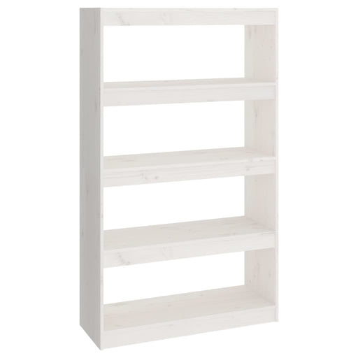 Boekenkast/kamerscherm 80x30x135,5 cm massief grenenhout wit