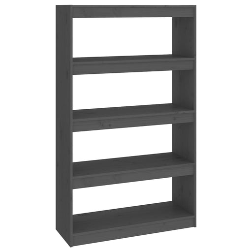 Boekenkast/kamerscherm 80x30x135,5 cm massief grenenhout grijs