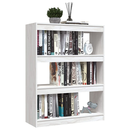 Boekenkast/kamerscherm 100x30x103 cm massief grenenhout wit