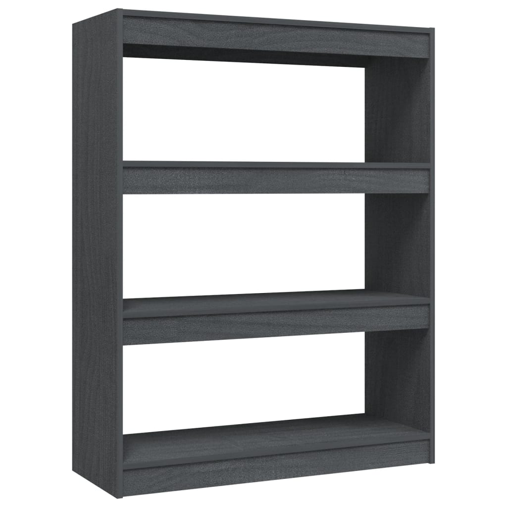 Boekenkast/kamerscherm 100x30x103 cm massief grenenhout grijs