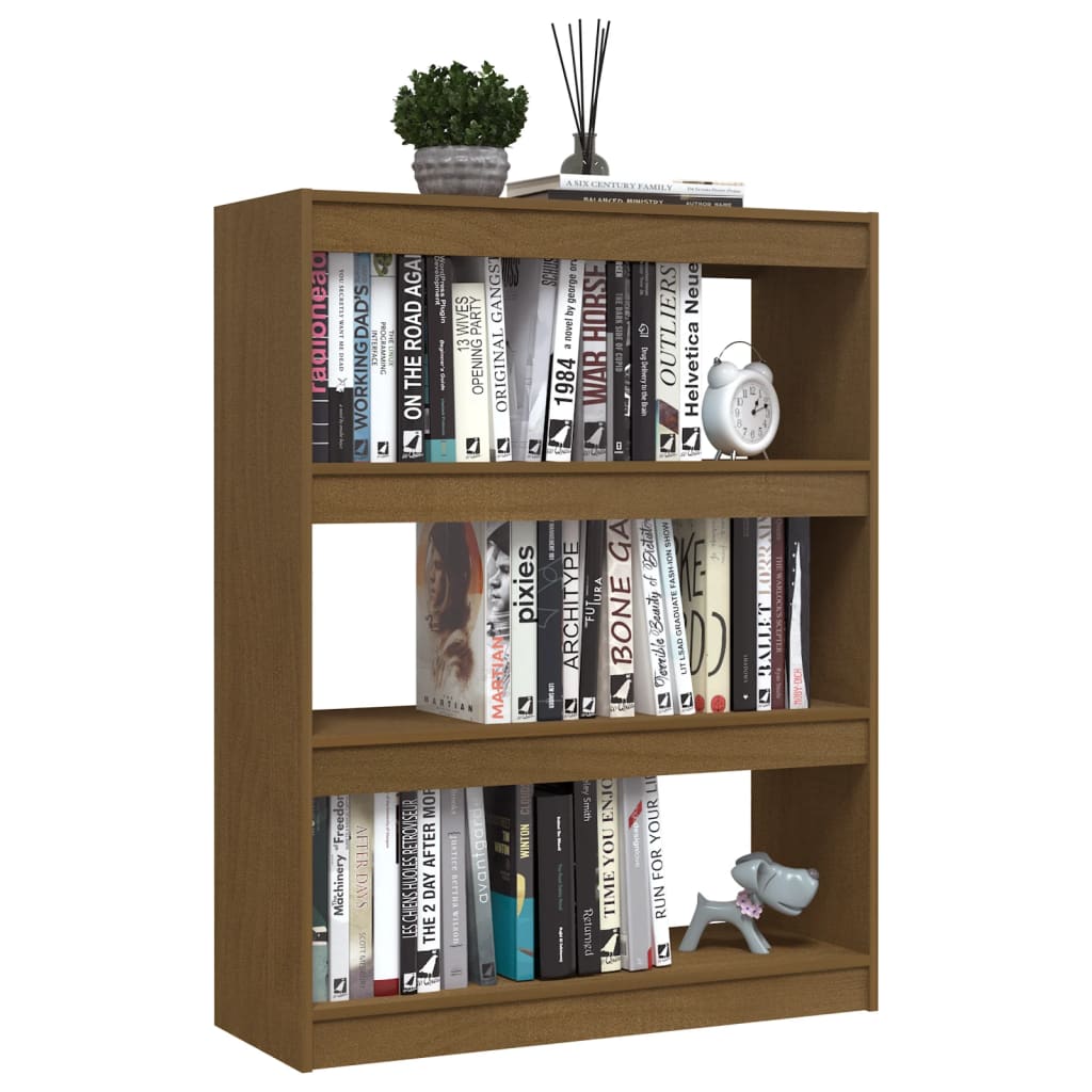 Boekenkast/kamerscherm 100x30x103 cm grenenhout honingbruin