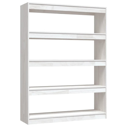 Boekenkast/kamerscherm 100x30x135,5 cm massief grenenhout wit