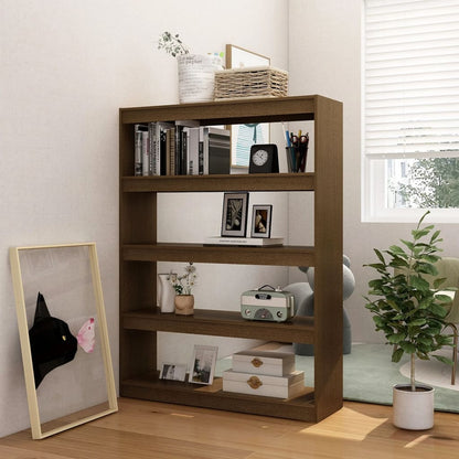 Boekenkast/kamerscherm 100x30x135,5 cm grenenhout honingbruin