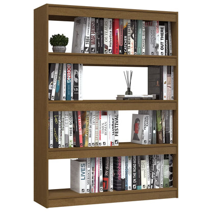 Boekenkast/kamerscherm 100x30x135,5 cm grenenhout honingbruin