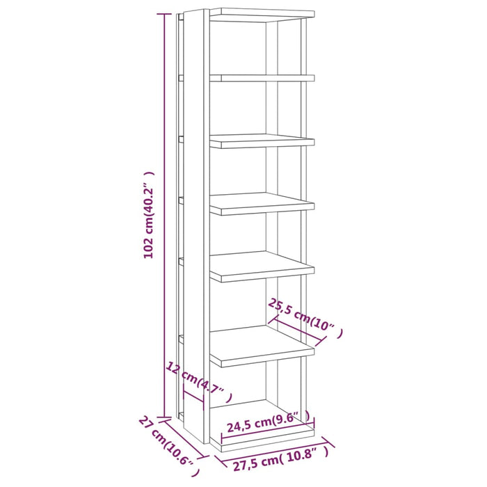 Schoenenkast 27,5x27x102 cm bewerkt hout betongrijs