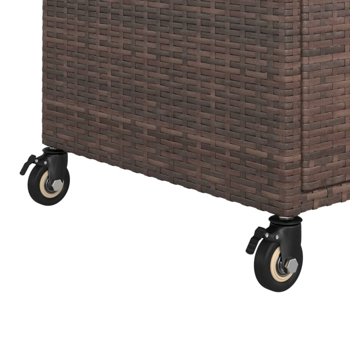 Serveerwagen met lade 100x45x97 cm poly rattan bruin