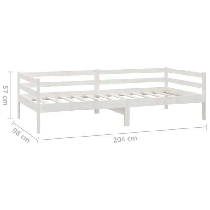 Slaapbank massief grenenhout wit 90x200 cm