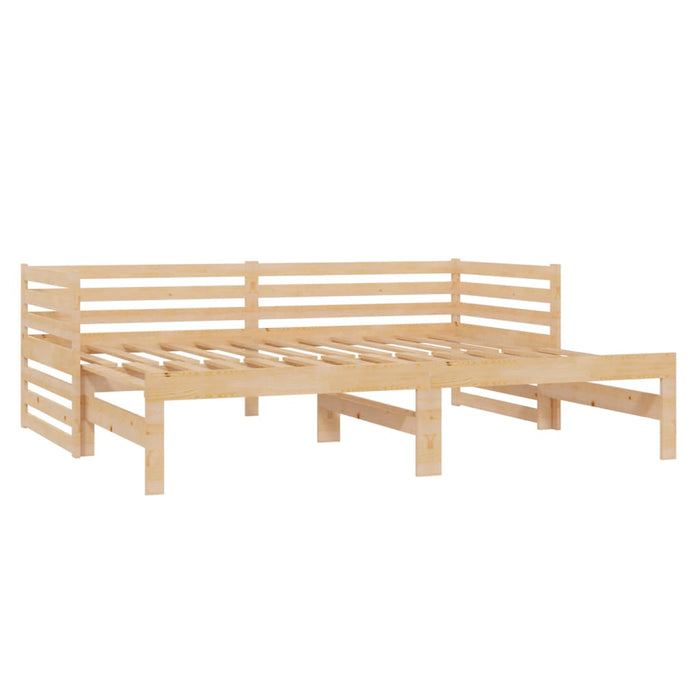 Bedbank uitschuifbaar massief grenenhout 2x(90x200) cm