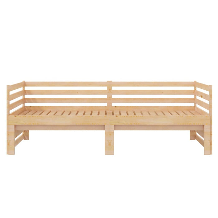 Bedbank uitschuifbaar massief grenenhout 2x(90x200) cm