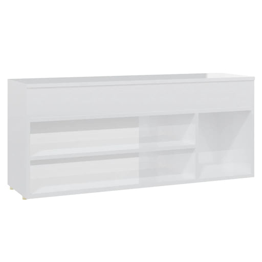 Schoenenbank 105x30x45 cm spaanplaat hoogglans wit