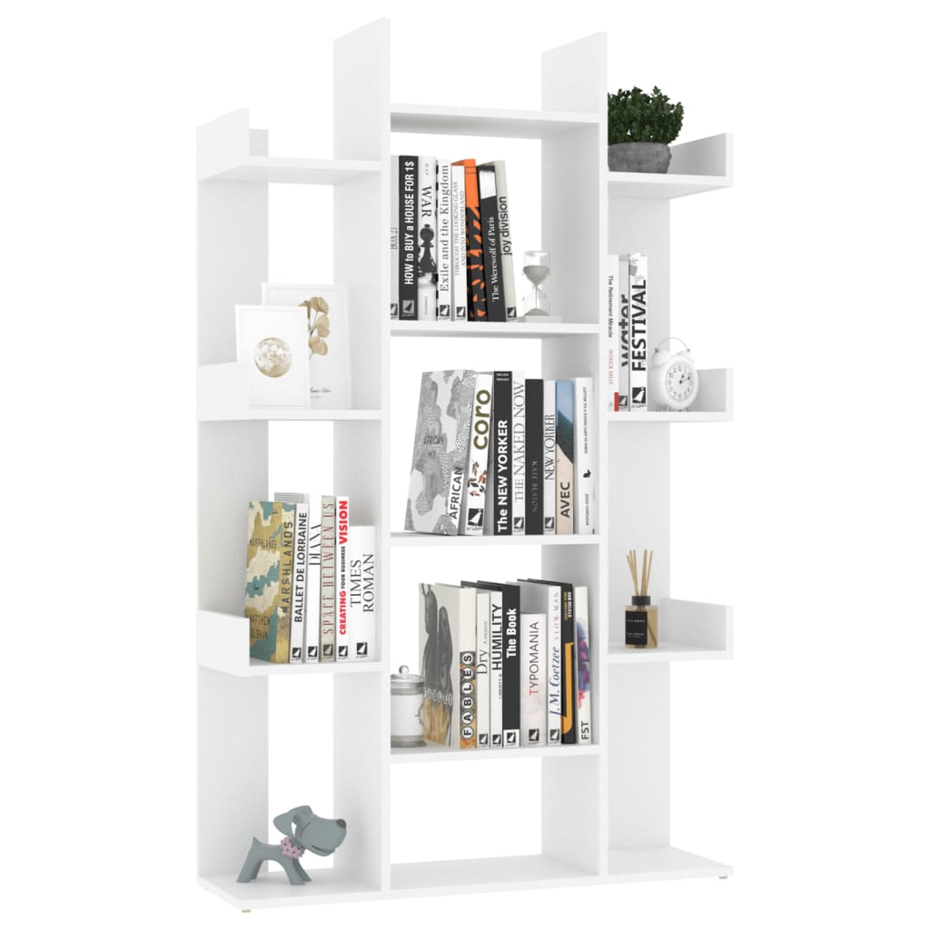 Boekenkast 86x25,5x140 cm bewerkt hout wit