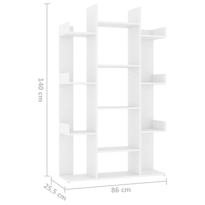 Boekenkast 86x25,5x140 cm bewerkt hout wit