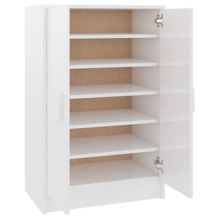 Schoenenkast 60x35x92 cm spaanplaat hoogglans wit