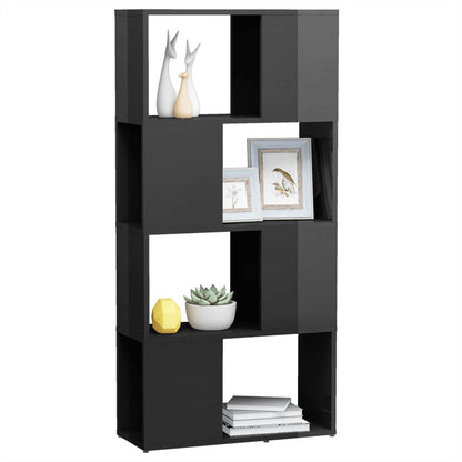 Boekenkast/kamerscherm 60x24x124,5 cm hoogglans grijs