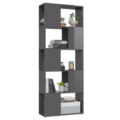 Boekenkast/kamerscherm 60x24x155 cm hoogglans grijs