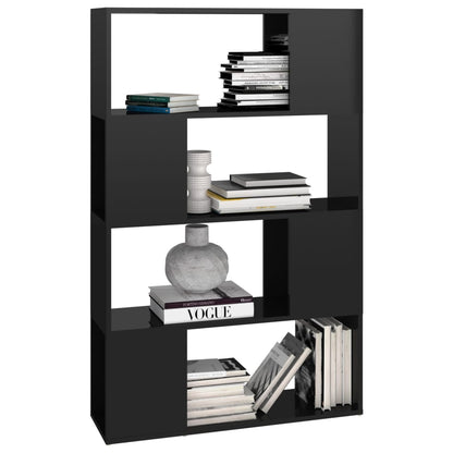 Boekenkast/kamerscherm 80x24x124,5 cm hoogglans zwart