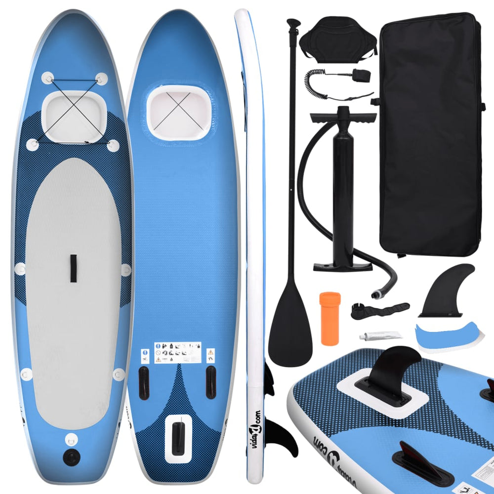 Stand Up Paddleboardset opblaasbaar 330x76x10 cm zeeblauw