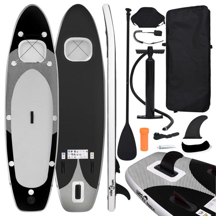 Stand Up Paddleboardset opblaasbaar 360x81x10 cm zwart