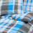 Dekbedovertrekset 135x200 cm katoen blauw en grijs