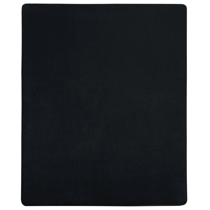 Hoeslakens 2 st jersey 140x200 cm katoen zwart
