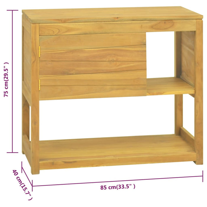 Badkamerkast 85x40x75 cm massief teakhout