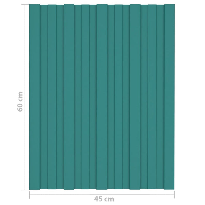 Dakpanelen 36 st 60x45 cm gegalvaniseerd staal groen