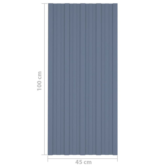 Dakpanelen 36 st 100x45 cm gegalvaniseerd staal grijs