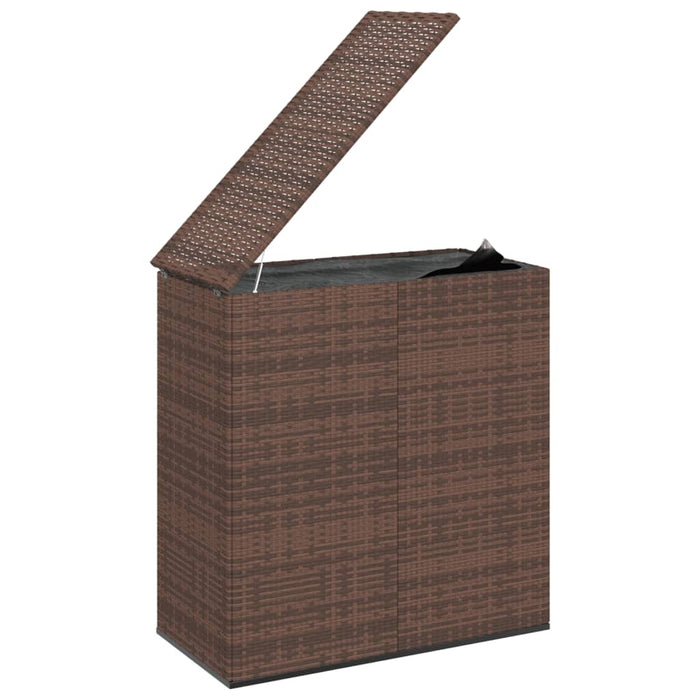 Tuinbox 100x49x103,5 cm polyetheen rattan bruin