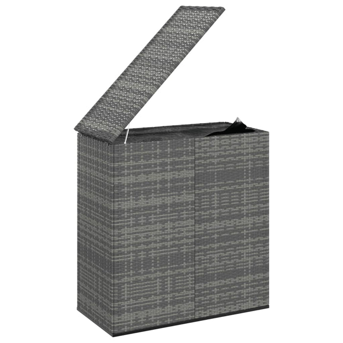 Tuinbox 100x49x103,5 cm polyetheen rattan grijs