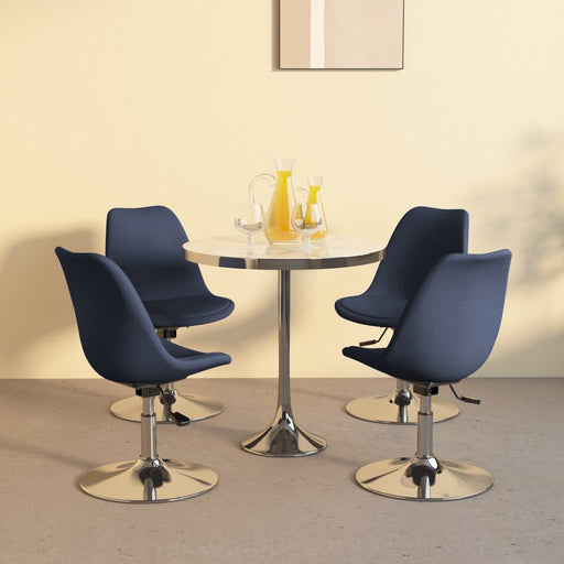 Eetkamerstoelen draaibaar 4 st stof blauw