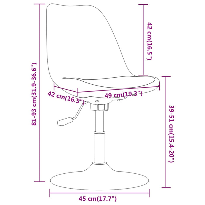 Eetkamerstoelen draaibaar 2 st stof bruin