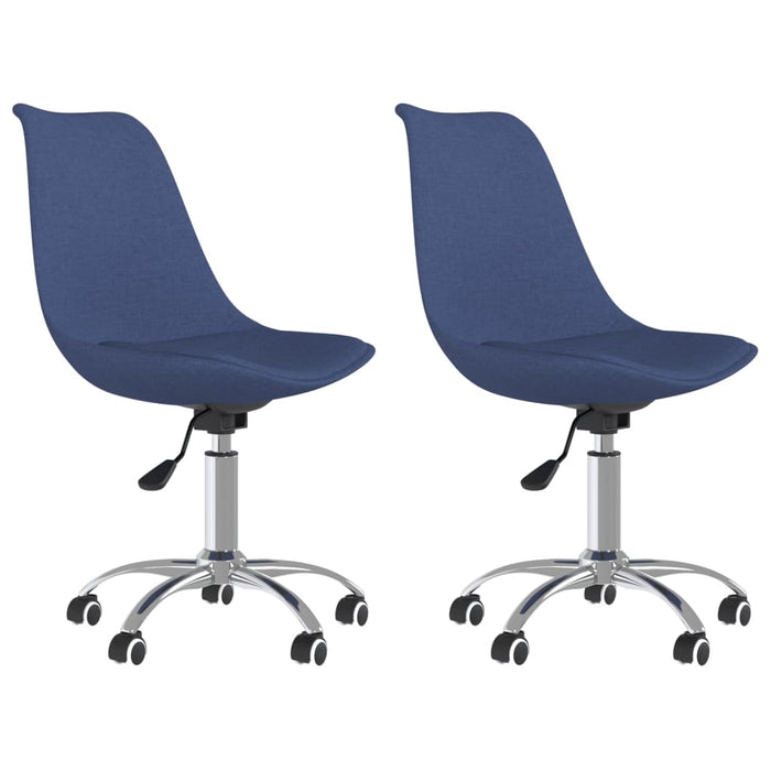 Eetkamerstoelen 2 st draaibaar stof blauw