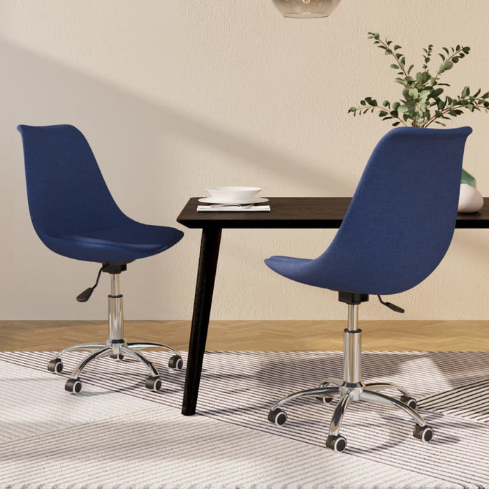 Eetkamerstoelen 2 st draaibaar stof blauw