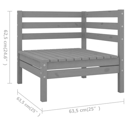 8-delige Loungeset massief grenenhout grijs