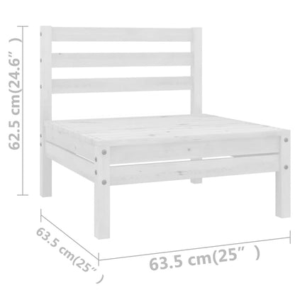 7-delige Loungeset massief grenenhout wit