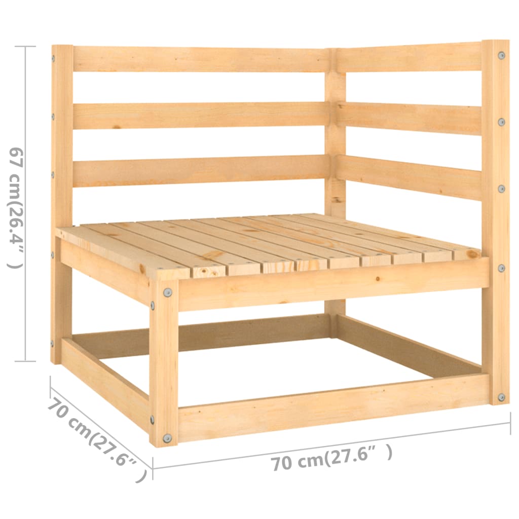 6-delige Loungeset met kussens massief grenenhout