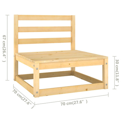 3-delige Loungeset met kussens massief grenenhout