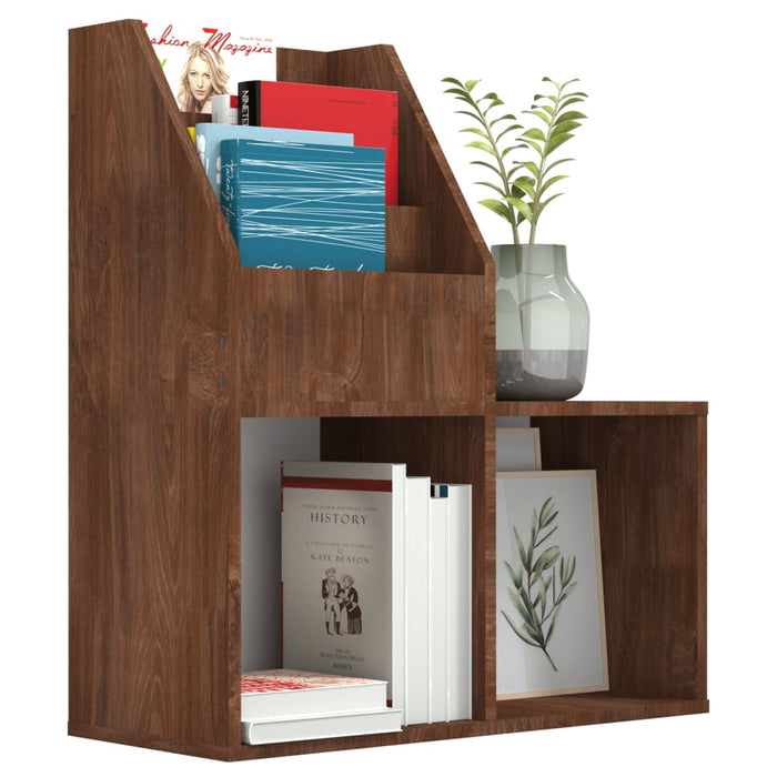 Kindertijdschriftenrek 71x30x78,5 cm bewerkt hout bruineiken