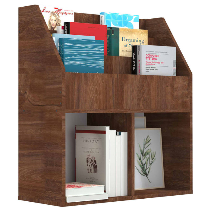 Kindertijdschriftenrek 71x30x78,5 cm bewerkt hout bruineiken