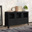 Dressoir industrieel 105x35x62 cm metaal en glas zwart