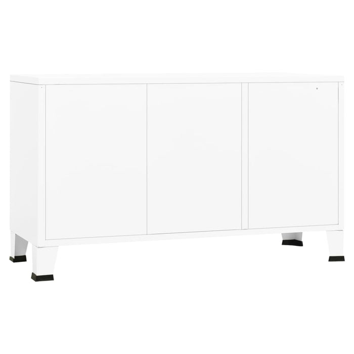 Dressoir industrieel 105x35x62 cm metaal en glas wit