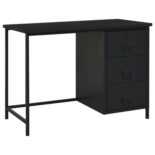 Bureau industrieel met lades 105x52x75 cm staal zwart