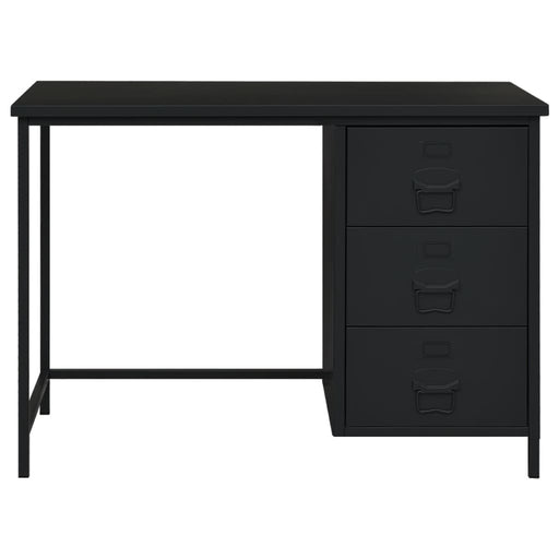 Bureau industrieel met lades 105x52x75 cm staal zwart