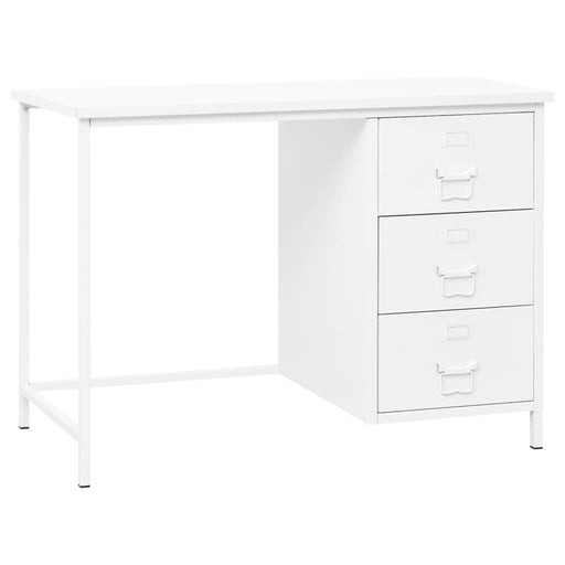 Bureau industrieel met lades 105x52x75 cm staal wit