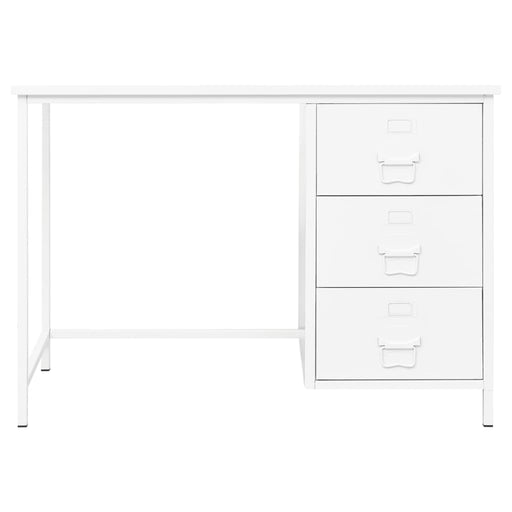 Bureau industrieel met lades 105x52x75 cm staal wit