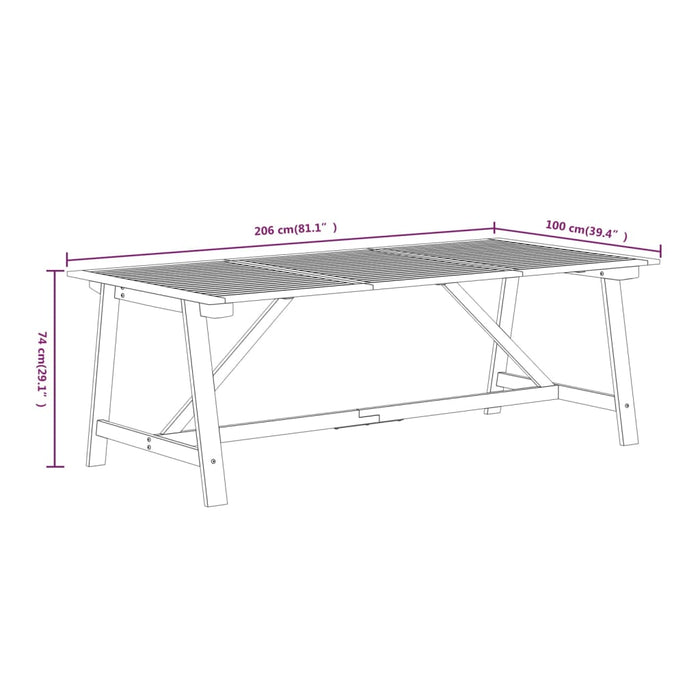 9-delige Tuinset massief acaciahout