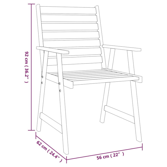 3-delige Tuinset massief acaciahout