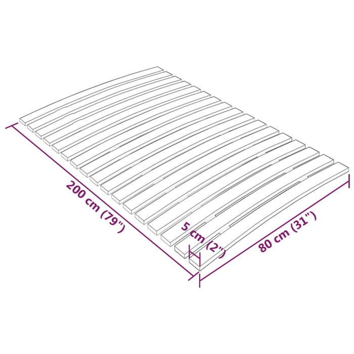 Lattenbodem met 17 latten 80x200 cm